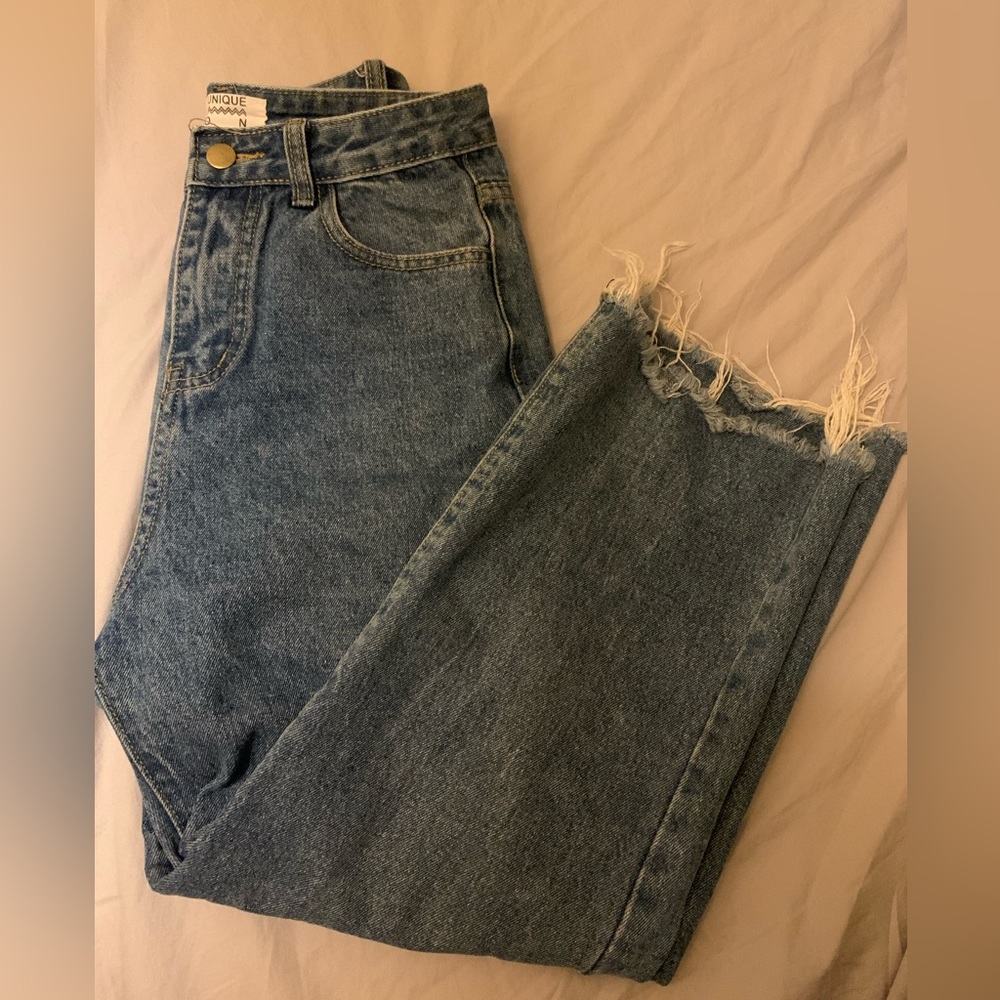 high waisted straight jeans